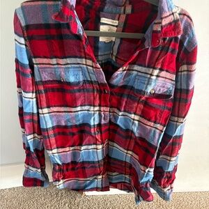 American Eagle Outfitters Red and Blue Plaid Shirt